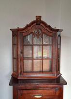 Vitrinekast - Hout mahonie - koper - glas