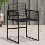 vidaXL Tuinstoelen 4 st poly rattan zwart, Verzenden, Nieuw, Rotan