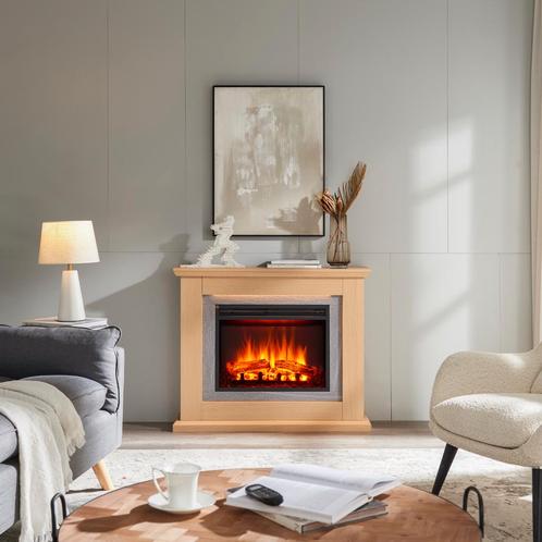 BALDERIA Charon Elektrische Haard - Lichtbruin, Huis en Inrichting, Haarden, Elektrische haard, Nieuw