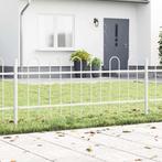 vidaXL Tuin Hek Wit 3.4 x 0.6 m Poedergecoat staal, Verzenden, Nieuw, IJzer
