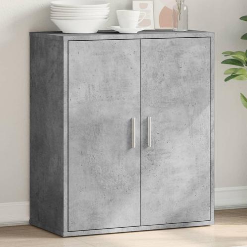 vidaXL Dressoir 79x38x80 cm bewerkt hout betongrijs, Huis en Inrichting, Kasten | Dressoirs, 25 tot 50 cm, Nieuw, 50 tot 100 cm