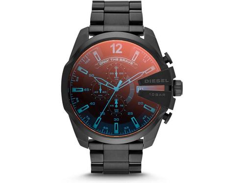 Diesel Mega Chief DZ4318 Herenhorloge 51 mm - Zwart, Huis en Inrichting, Woonaccessoires | Overige, Nieuw, Verzenden