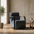 Leren fauteuil Arrival - Kenia Denim (blauw), Nieuw, Ophalen of Verzenden, 50 tot 75 cm, Industrieel, Modern