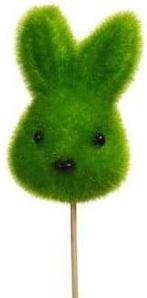 Bijsteker konijn haasje kop groen 5x7.5 cm +30 stok pak 6, Ophalen of Verzenden, Nieuw