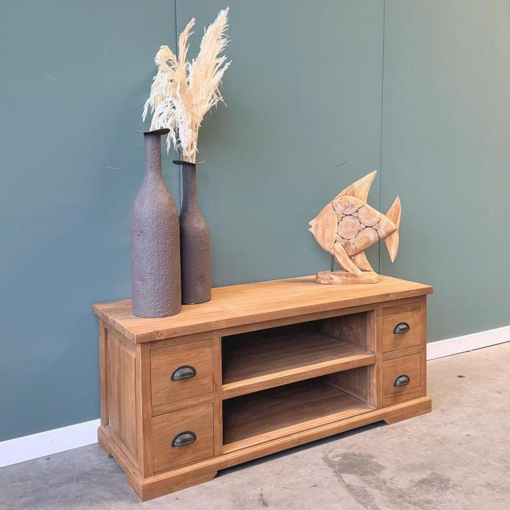 Klassiek Tv-meubel | 120 cm breed | Gratis bezorging |, Huis en Inrichting, Kasten | Televisiemeubels, 25 tot 50 cm, Nieuw, Teakhout
