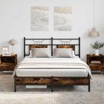 vidaXL Bedframe zonder matras hout gerookt eikenkleurig, Huis en Inrichting, Slaapkamer | Bedden, Bruin, Verzenden, Hout, Nieuw