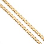 Gouden Venetiaanse schakel ketting | 45,5 cm (unisex), Sieraden, Tassen en Uiterlijk, Kettingen, Ophalen of Verzenden, Gebruikt