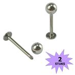 Fako Bijoux® - Labret Piercing - 4mm - Zilverkleurig - 2, Verzenden, Nieuw
