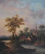 Charles Dubois (1734-1796), Attrib.to - Dorp aan het water, Antiek en Kunst, Kunst | Schilderijen | Klassiek