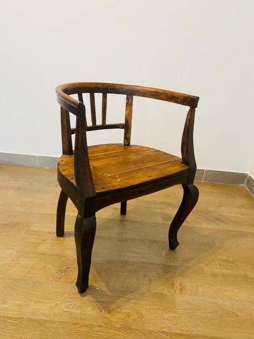 Sedia vintage a pozzetto in legno massello - Stoel - 20e, Antiek en Kunst, Curiosa en Brocante