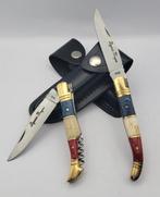 Laguiole Bougna - Tafelmessenset (2) - Republikeins - Leder,, Antiek en Kunst