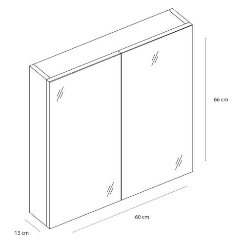 Spiegelkast Differnz Somero 60 cm Antraciet, Huis en Inrichting, Badkamer | Badkamermeubels, Ophalen of Verzenden