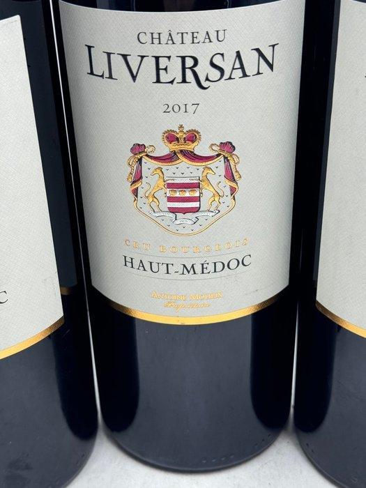2017 Château Liversan - Haut-Médoc Cru Bourgeois - 3 Magnums, Verzamelen, Wijnen