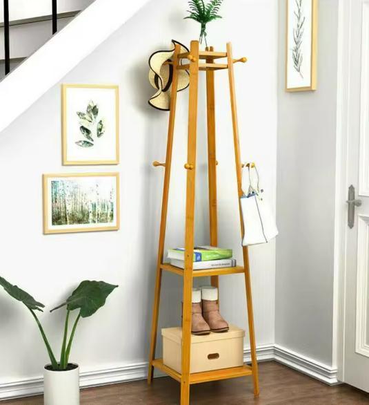 Vrijstaande Bamboe Kapstok met Planken en Haken, Kleding | Dames, Kledingrekken, Nieuw, Verzenden