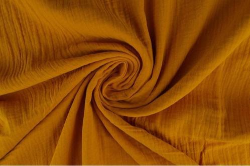 10 meter mousseline stof - Okergeel - Double gauze, Hobby en Vrije tijd, Stoffen en Lappen, 120 cm of meer, 200 cm of meer, Geel
