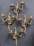 Wandkandelaar (4) - Brons - Wandkandelaren, wand-appliques, Antiek en Kunst, Antiek | Meubels | Stoelen en Banken