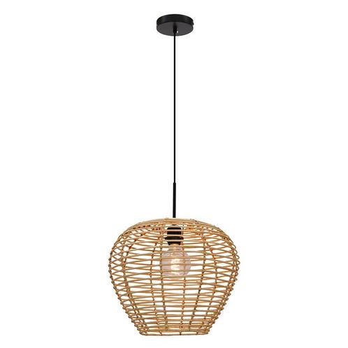 Rotan hanglamp bruin, Irene, Huis en Inrichting, Lampen | Hanglampen, Nieuw, Metaal, 75 cm of meer, Ophalen of Verzenden
