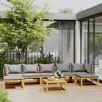 vidaXL 8-delige Loungeset met kussens massief acaciahout, Tuin en Terras, Tuinsets en Loungesets, Verzenden, Nieuw, Hardhout, Loungeset
