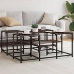 vidaXL Salontafel 91x91x40 cm bewerkt hout bruin eikenkleur, Huis en Inrichting, Tafels | Salontafels, Verzenden, Nieuw, Overige houtsoorten