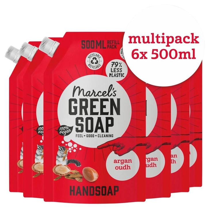 Marcels Green Soap Argan & Oudh Handzeep Navulling, Sieraden, Tassen en Uiterlijk, Uiterlijk | Lichaamsverzorging, Nieuw, Verzenden