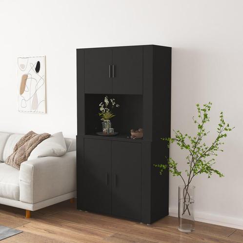 vidaXL buffetkast bewerkt hout zwart, Huis en Inrichting, Kasten | Buffetkasten, Nieuw, Overige houtsoorten, Verzenden