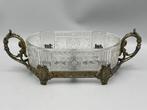 Elegante glazen jardinière met messing montuur - Jardinière, Antiek en Kunst