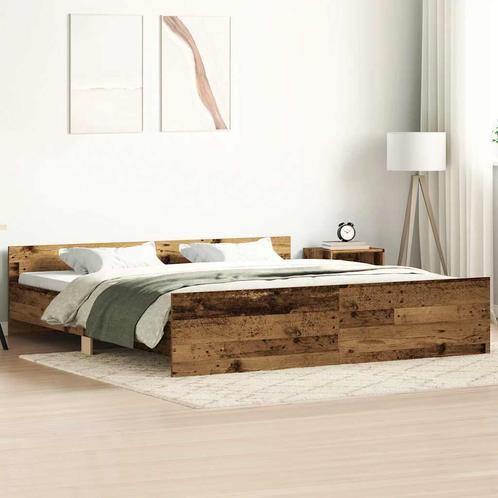 vidaXL Bedframe zonder matras 180x200 cm bewerkt hout oud, Huis en Inrichting, Slaapkamer | Bedden, 80 cm, 200 cm, Bruin, Eenpersoons