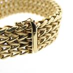 Gouden brede schakel armband | 19 cm (unisex armband), Goud, Gebruikt, Ophalen of Verzenden, Overige kleuren