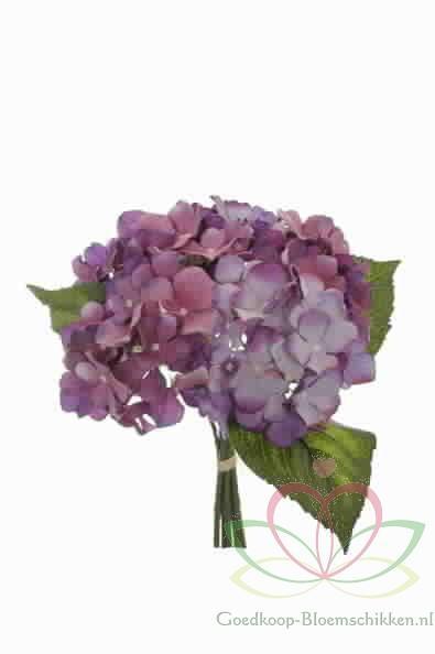 Hortensia Boeketje met *5 PURPLE ZIJDE Hortensia, Huis en Inrichting, Woonaccessoires | Kunstplanten en Kunstbloemen, Nieuw, Ophalen of Verzenden