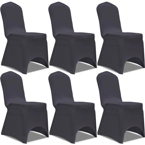 vidaXL Stoelhoes stretch antraciet 6st, Tuin en Terras, Tuinmeubel-accessoires, Nieuw, Verzenden