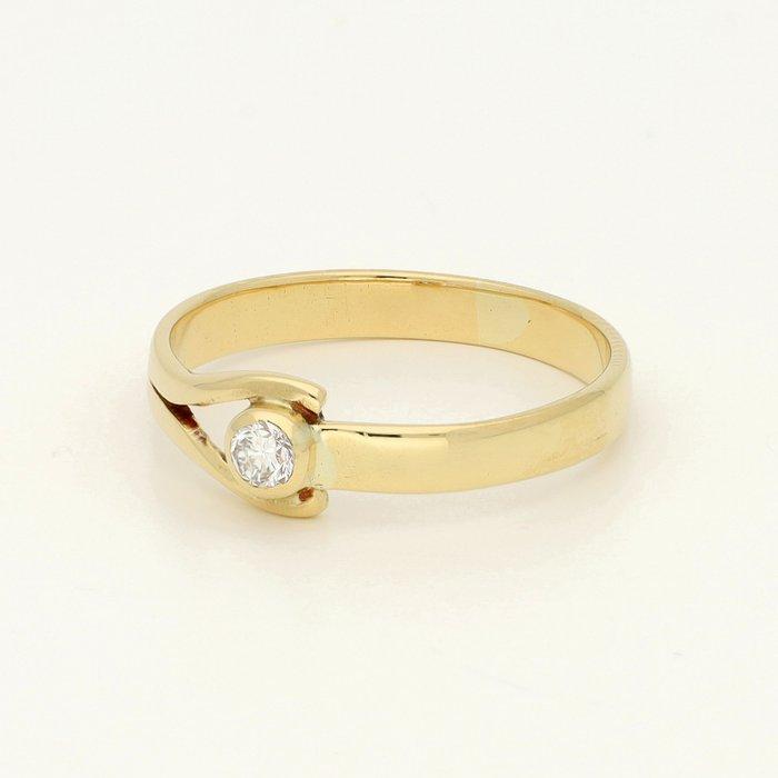 Ring - 14 karaat Geel goud Diamant (Natuurlijk), Sieraden, Tassen en Uiterlijk, Ringen