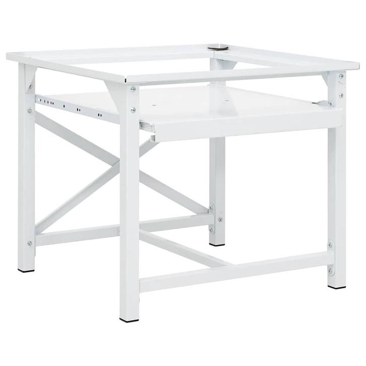 vidaXL Wasmachineverhoger met uittrekbaar schap wit, Witgoed en Apparatuur, Wasmachines, Nieuw, Verzenden