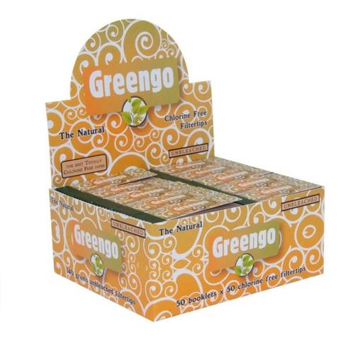 Greengo Unbleached Filter Tips Display (50 stuks), Verzamelen, Rookartikelen, Aanstekers en Luciferdoosjes, Nieuw, Verzenden