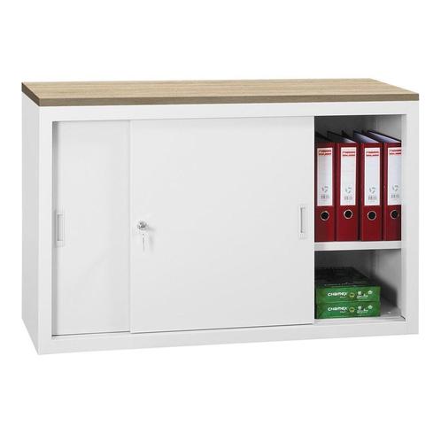 -10% Lage Schuifdeurkast 120x75 - Wit, Zakelijke goederen, Kantoor en Winkelinrichting | Kantoormeubilair en Inrichting, Kast