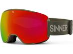 Sinner SNOWFLAKE skibril - Mosgroen - incl 2 lenzen, Verzenden, Zo goed als nieuw