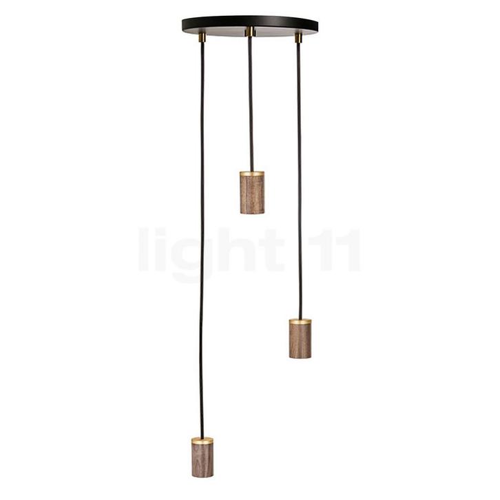 Tala Triple Hanglamp, zwart/walnoot (Hanglampen), Huis en Inrichting, Lampen | Hanglampen, Nieuw, Verzenden
