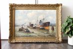 Jan Schipper (1899-1961) - Schepen in Rotterdamse haven, Antiek en Kunst