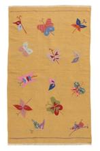 Ontwerper Kilim met borduurpatroon - De vlinders -, Nieuw