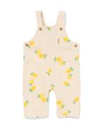 HEMA Newborn tuinbroek mousseline citroen ecru, Verzenden, Nieuw