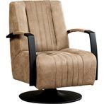 Leren draaifauteuil Galaxy - Kenia Taupe (taupe/bruin) -, Huis en Inrichting, Fauteuils, Nieuw, Ophalen of Verzenden, 50 tot 75 cm