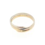 Bicolor gouden fantasie ring (witgoud, gouden ring), Gebruikt, Overige kleuren, Ophalen of Verzenden, 17 tot 18