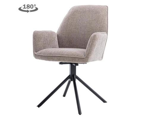 Eetkamerstoel Amaro met armleuning draaibaar - stof Nature, Huis en Inrichting, Stoelen, Nieuw, Ophalen of Verzenden