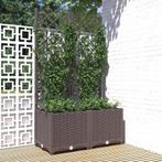 vidaXL Plantenbak met latwerk 80x40x136 cm polypropeen bruin, Kunststof, Verzenden, Nieuw, 60 tot 100 cm