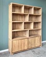 Moderne boekenkast | 180cm breed | 220cm hoog | massief hout, 200 cm of meer, 150 tot 200 cm, Teakhout, Nieuw