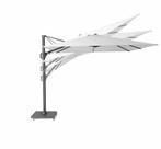 Challenger T2 glow zweefparasol 300x300 cm lichtgrijs, Tuin en Terras, Parasols, Ophalen of Verzenden, Nieuw