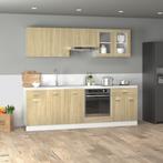 vidaXL 8-delige Keukenkastenset Lyon bewerkt hout sonoma, Huis en Inrichting, Keuken | Keukenelementen, Verzenden, Nieuw, Bruin