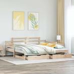 vidaXL Slaapbank met onderschuifbed en lades zonder matras, Huis en Inrichting, Eenpersoons, Bruin, Verzenden, Nieuw