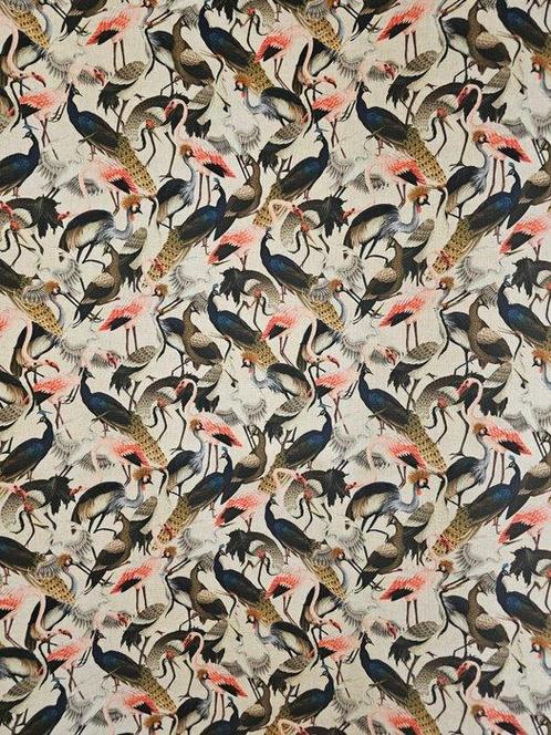 Nieuw! Tessuto Flamingo en pauwenparadijs Bohemisch, Antiek en Kunst, Antiek | Kleden en Textiel