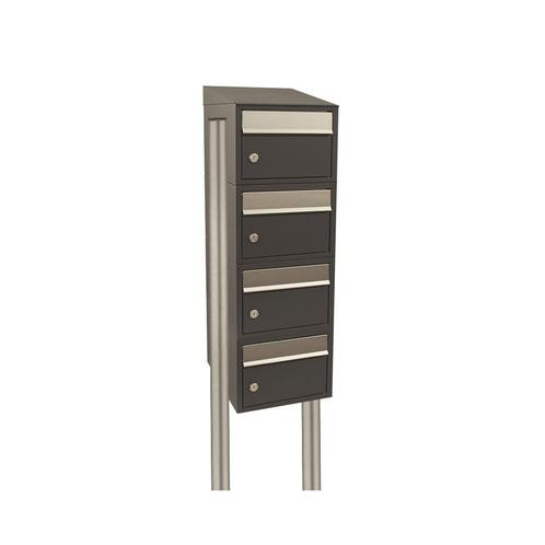 Brievenbusunit Brickset met statief 4-hoog met dak -, Tuin en Terras, Brievenbussen, Nieuw, Verzenden