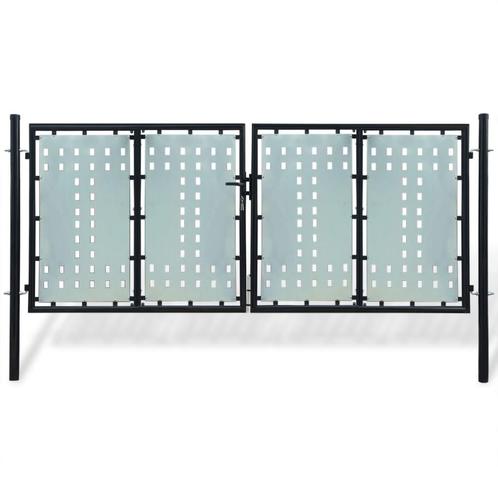 vidaXL Poort enkel 300x175 cm zwart, Tuin en Terras, Tuinpoorten, Nieuw, Verzenden